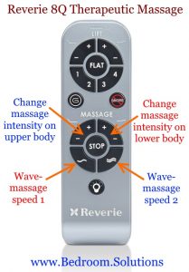 Massage Options on the Reverie 8Q