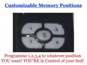 Adjustable bed with customizable memory positions