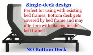 Adjustable bed with a single-deck design