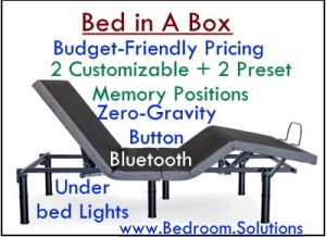 Bed in a box adjustable base