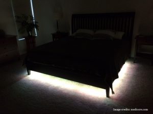 Under bed night light on the Reverie 8Q adjustable bed 