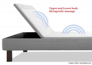 Adjustable beds with massage motors